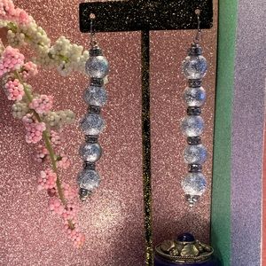 Silver Plated Earrings with Rhinestones